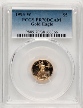 1995-W $5 Tenth-Ounce Gold Eagle Blue Gradient PCGS PR70 (776051002)