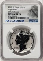 2019-W Palladium Eagle 1 oz REV ER Palladium Label NGC PF70