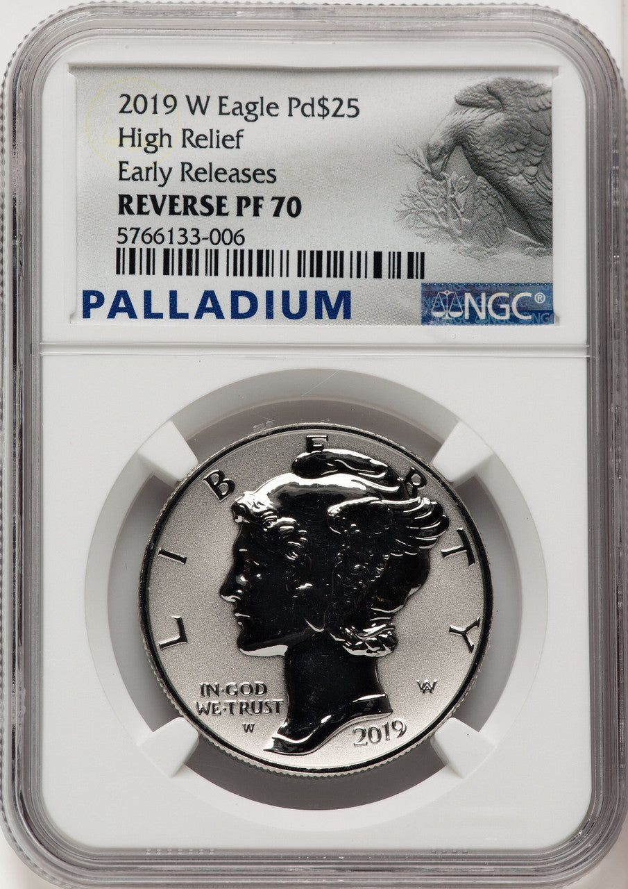 2019-W Palladium Eagle 1 oz REV ER Palladium Label NGC PF70