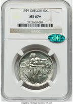 1939 50C Oregon CAC Commemorative Silver NGC MS67+ (777707023)