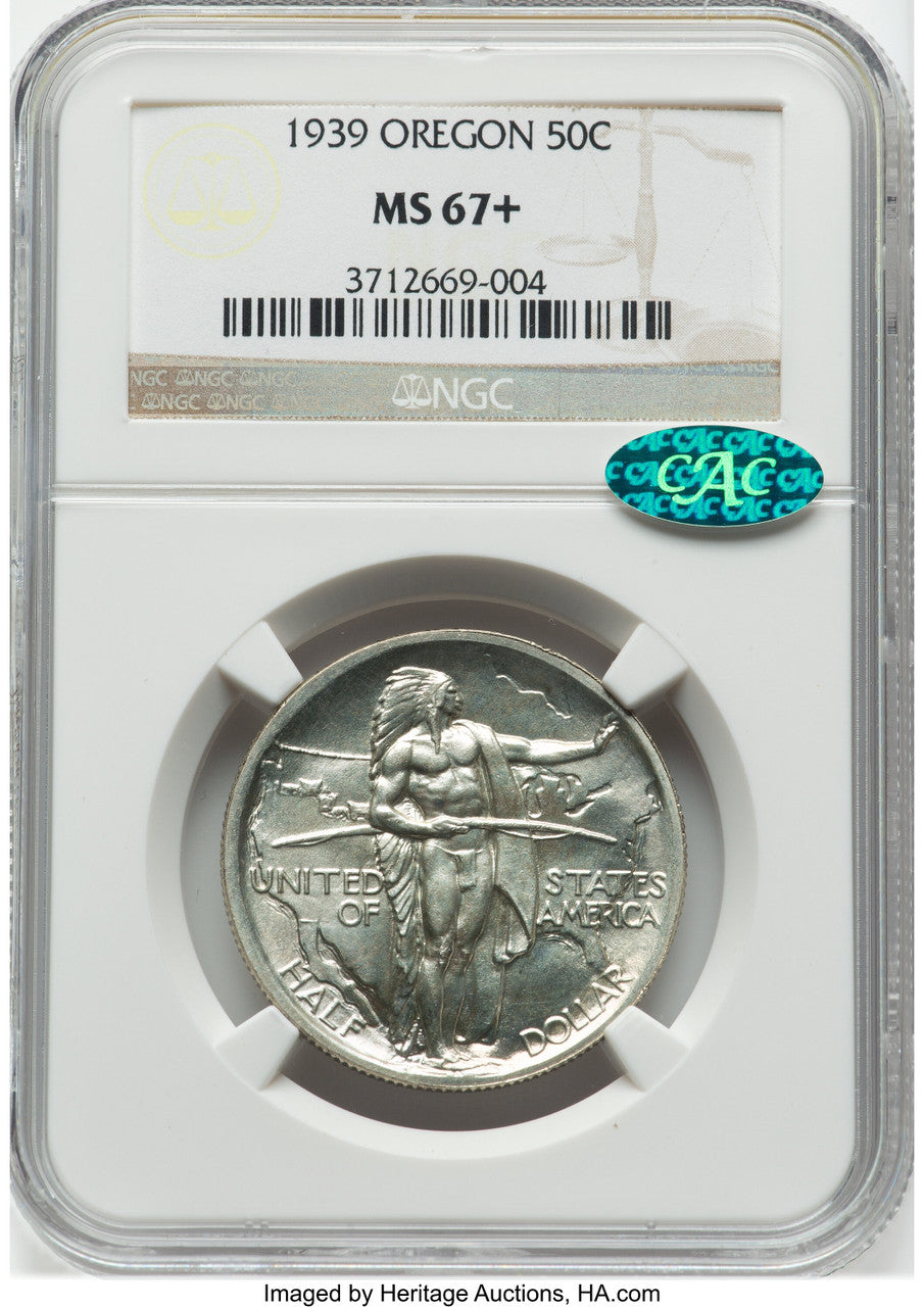 1939 50C Oregon CAC Commemorative Silver NGC MS67+ (777707023)