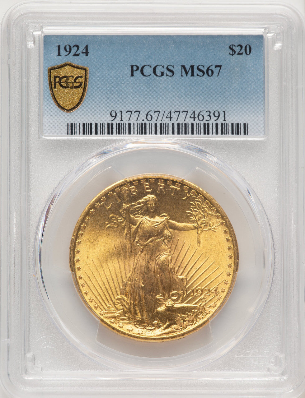 1924 $20 Saint Saint-Gaudens Double Eagle PCGS MS67 (520860020)