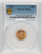 1855 G$1 Type Two Gold Dollar PCGS MS64 (520369100)