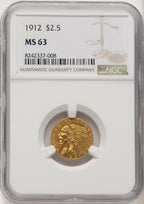 1912 $2.50 Indian Quarter Eagle NGC MS63 (507051044)