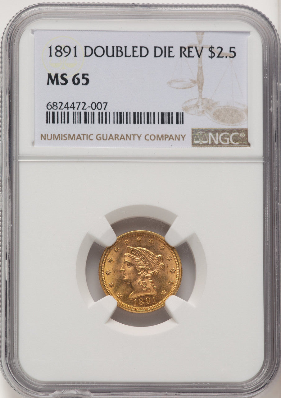 1891 $2.50 FS-801 Liberty Quarter Eagle NGC MS65 (773671008)