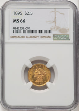 1895 $2.50 Liberty Quarter Eagle NGC MS66