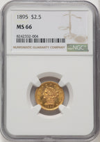 1895 $2.50 Liberty Quarter Eagle NGC MS66