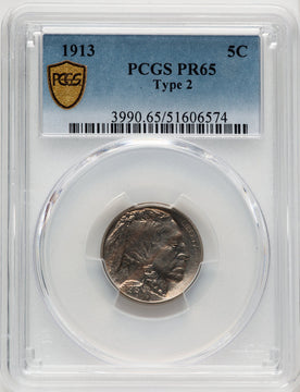 1913 5C Type Two Proof Buffalo Nickel PCGS PR65