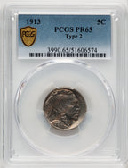 1913 5C Type Two Proof Buffalo Nickel PCGS PR65