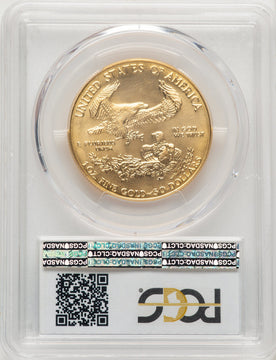 1986 $50 One-Ounce Gold Eagle Blue Gradient PCGS MS70