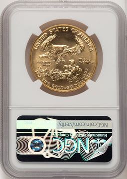 1989 $50 One-Ounce Gold Eagle Brown Label NGC MS70 (763598001)