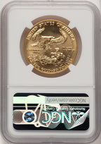 1989 $50 One-Ounce Gold Eagle Brown Label NGC MS70 (763598001)
