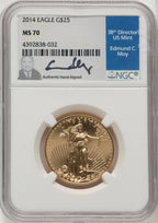2014 $25 Half-Ounce Gold Eagle NGC MS70 Ed Moy