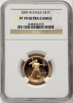 2005-W $10 Quarter-Ounce Gold Eagle Brown Label NGC PF70 (507166106)