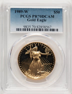 1989-W $50 One-Ounce Gold Eagle Blue Gradient PCGS PR70 (774237001)