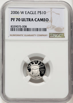 2006-W $10 Platinum Tenth-Ounce Brown Label NGC PF70 (520703013)