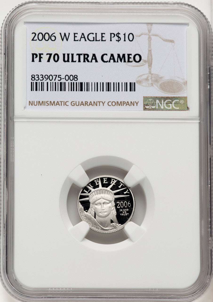 2006-W $10 Platinum Tenth-Ounce Brown Label NGC PF70 (520703013)