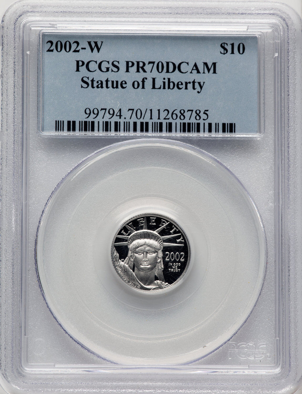 2002-W $10 Tenth-Ounce Platinum Eagle PCGS PR70