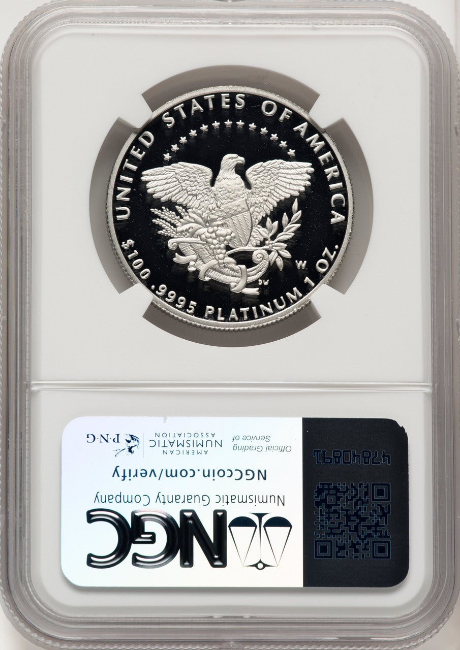 2005-W $100 One-Ounce Platinum Eagle Statue of Liberty Brown Label NGC PF70 (520703044)