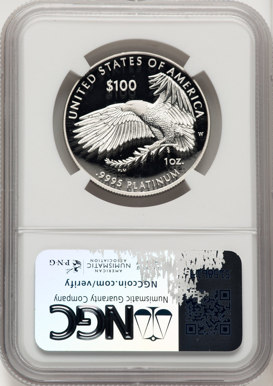 2021-W $100 One-Ounce Platinum Eagle Freedom of Religion Brown Label NGC PF70 (520703050)