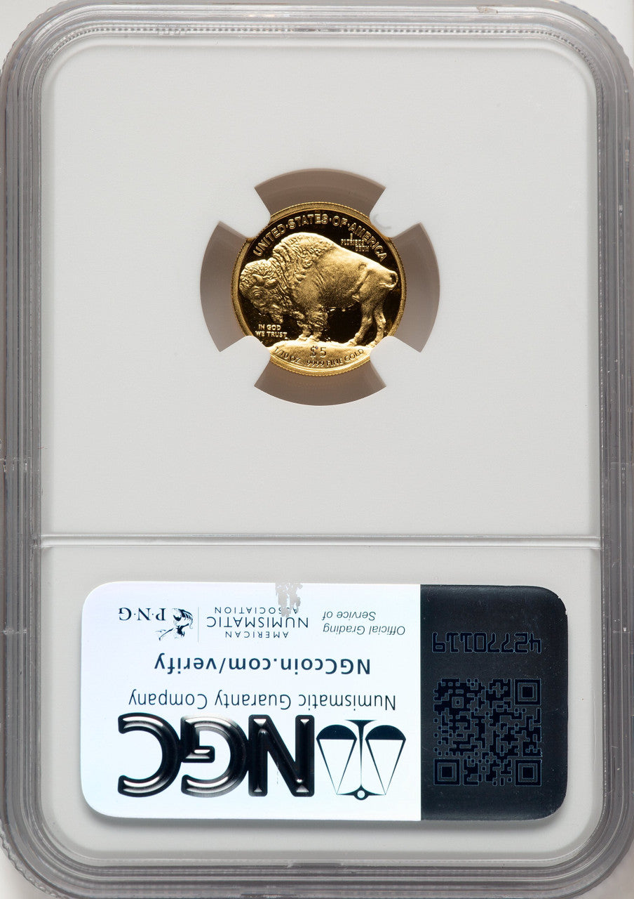 2008-W $5 Tenth-Ounce Gold Buffalo .9999 Fine Gold Brown Label NGC PF70 (776174020)