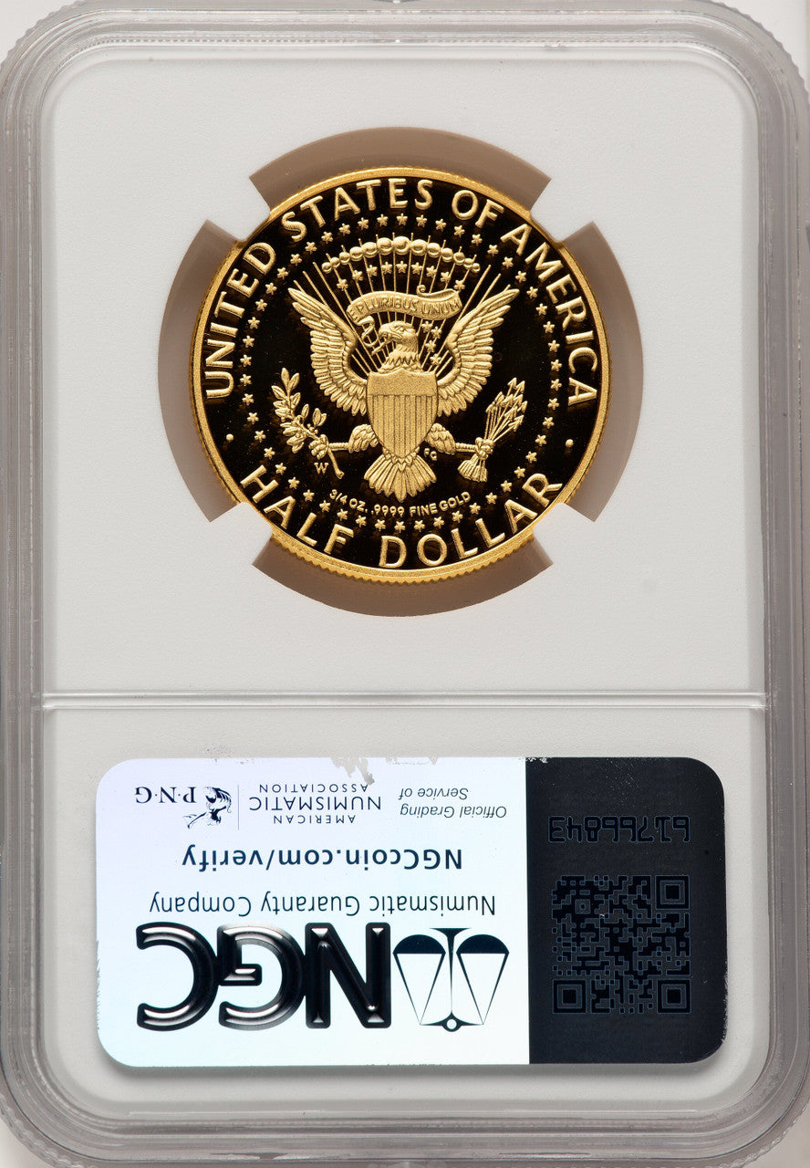2014-W 50C Kennedy Gold 50th Anniversary Red Book Proof Kennedy Half Dollar NGC PR70 (773005003)