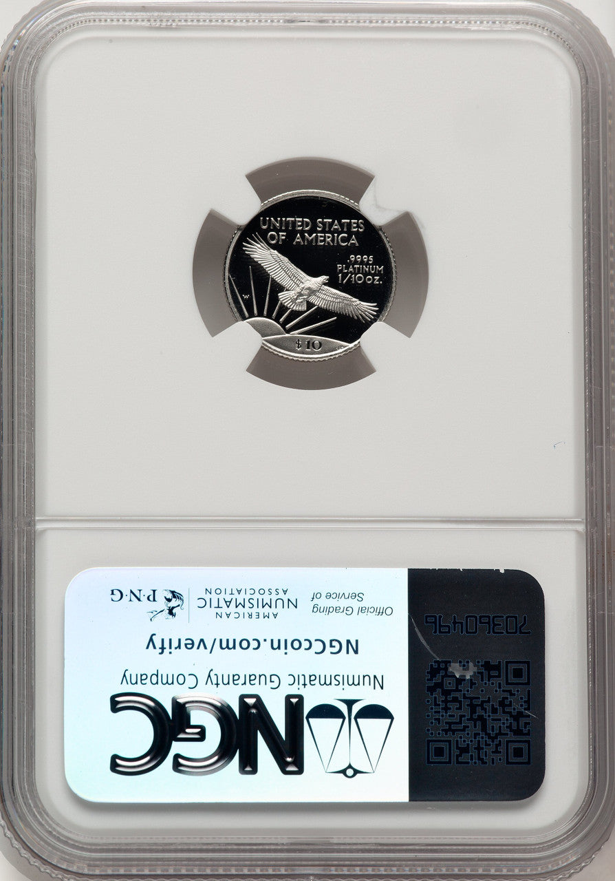 1997-W $10 Tenth-Ounce Platinum Brown Label NGC PF70 (768384087)
