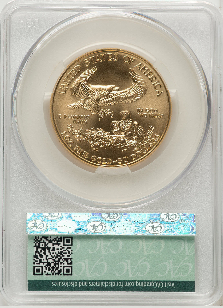 2006-W $50 One-Ounce Gold Eagle 20th Anniversary CACG SP70