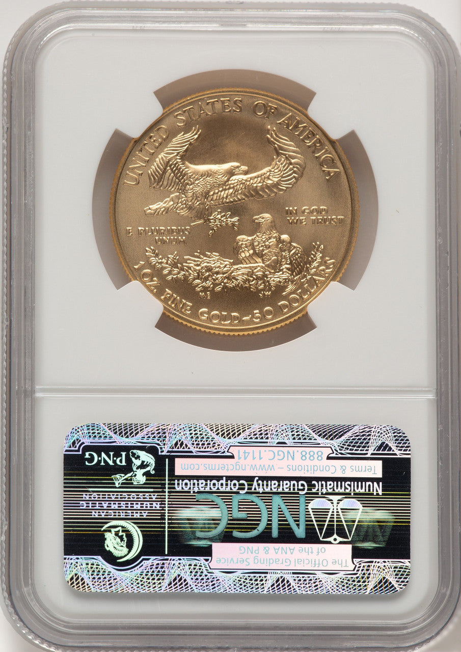 2012-W $50 One Ounce Gold Eagle First Strike ER Blue NGC MS70 (776229005)