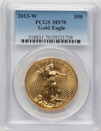 2013-W $50 One-Ounce Gold Eagle Blue Gradient PCGS SP70