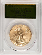 2019-W $50 One-Ounce Gold Eagle Burnished FDI Philadelphia Gold Foil PCGS SP70