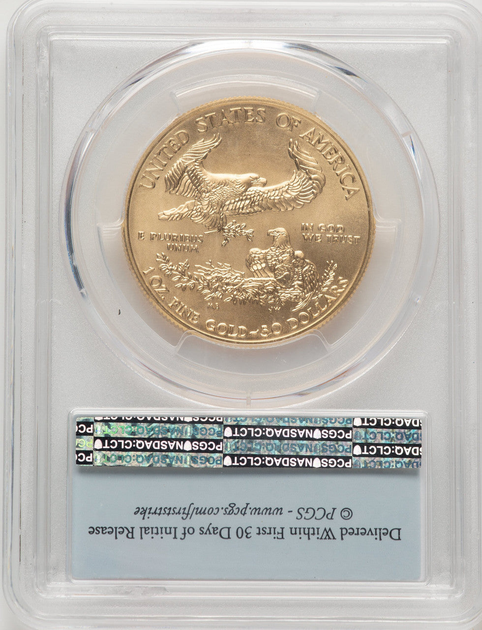 2019-W $50 One Ounce Gold Eagle Burnished First Strike FS Flag PCGS SP70 (776229023)