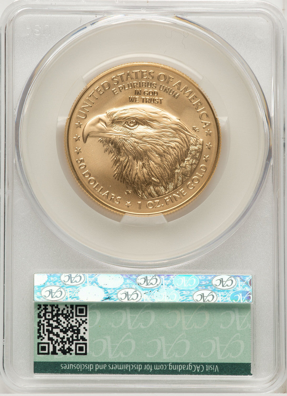 2021-W One-Ounce Gold Eagle Type Two Burnished First Delivery CACG MS70