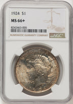 1924 Peace Dollar NGC MS66+ (776289007)