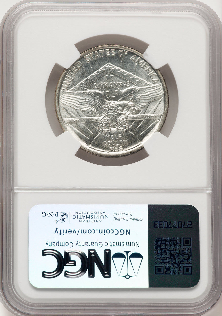 1938 50C Arkansas Commemorative Silver NGC MS66+