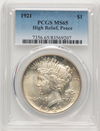 1921 Peace Dollar PCGS MS65