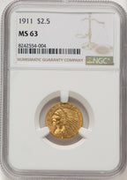 1911 $2.50 Indian Quarter Eagle NGC MS63 (770156002)