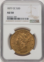 1877-CC $20 Liberty Double Eagle NGC AU50 (177269011)