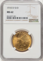 1910-D $10 Indian Eagle NGC MS62 (506816001)
