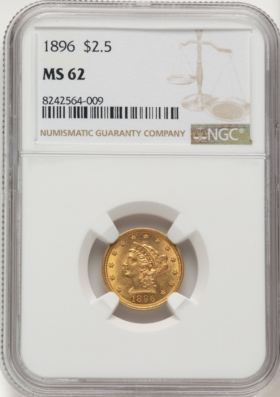 1896 $2.50 Liberty Quarter Eagle NGC MS62