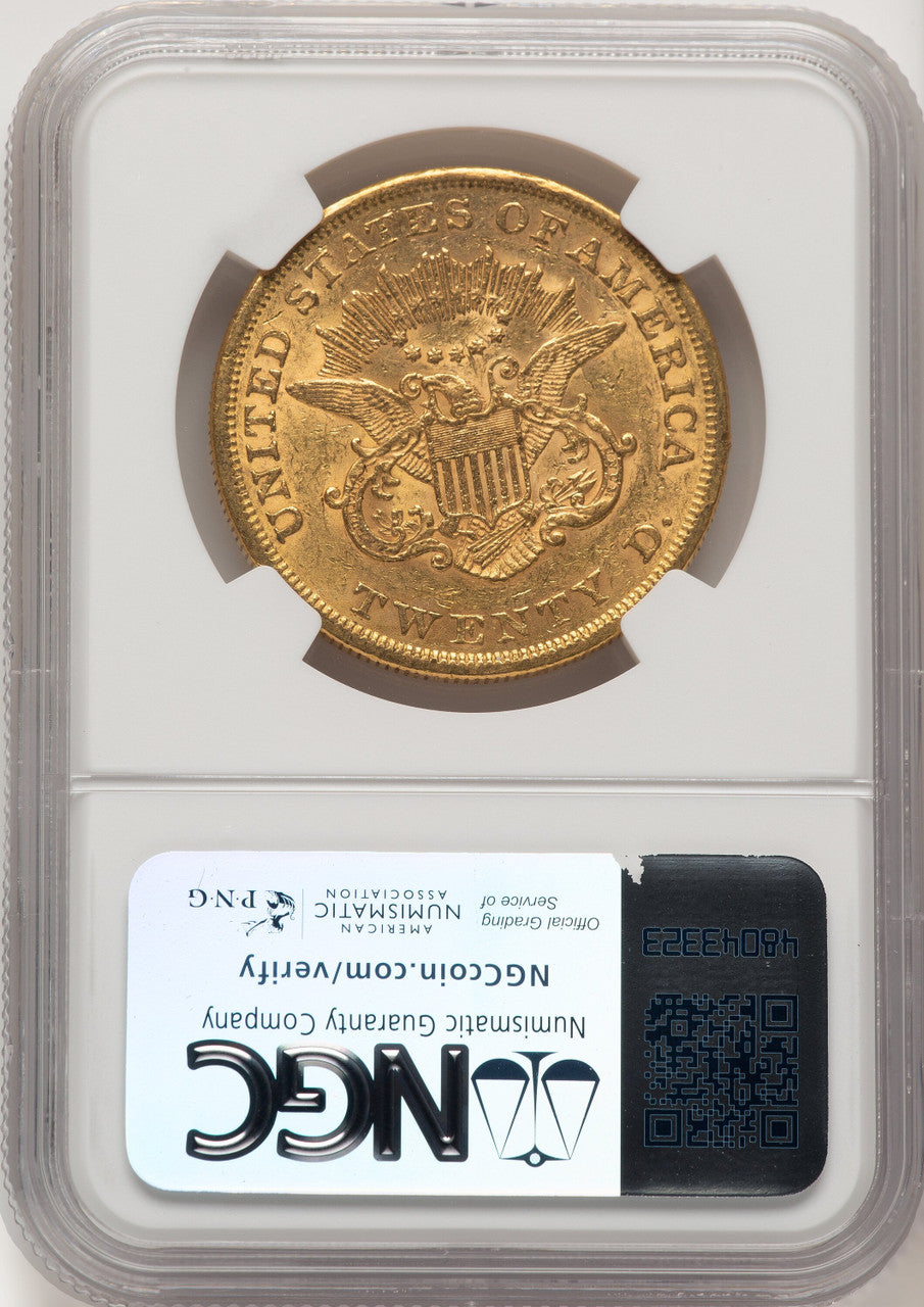 1855 $20 Liberty Double Eagle NGC AU58