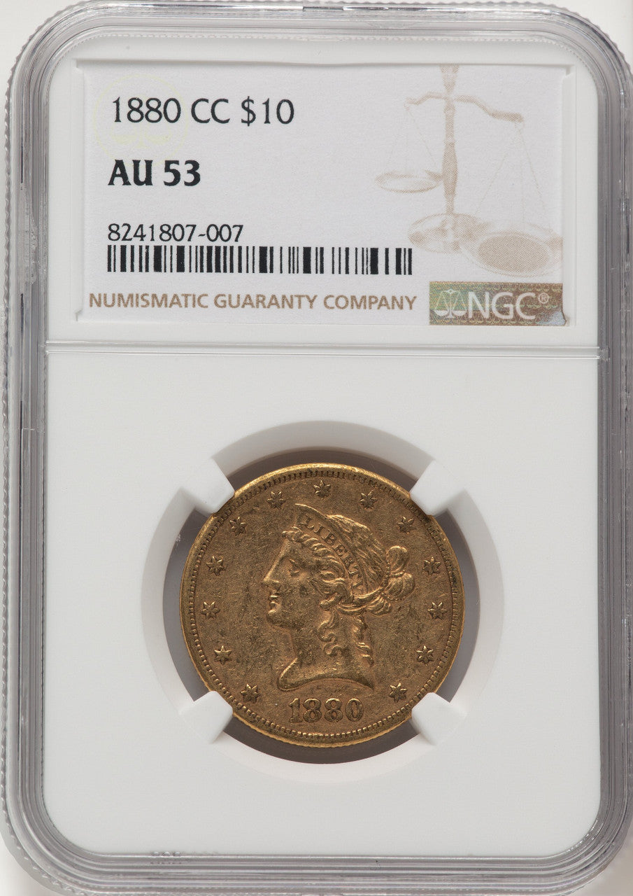 1880-CC $10 Liberty Eagle NGC AU53 (177199010)