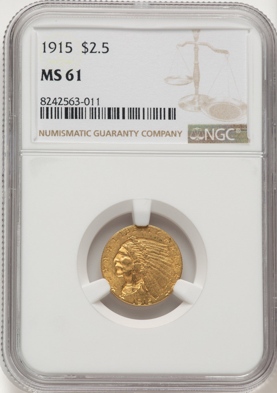 1915 $2.50 Indian Quarter Eagle NGC MS61 (506841024)