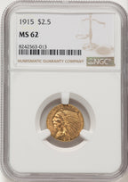 1915 $2.50 Indian Quarter Eagle NGC MS62 (774256019)