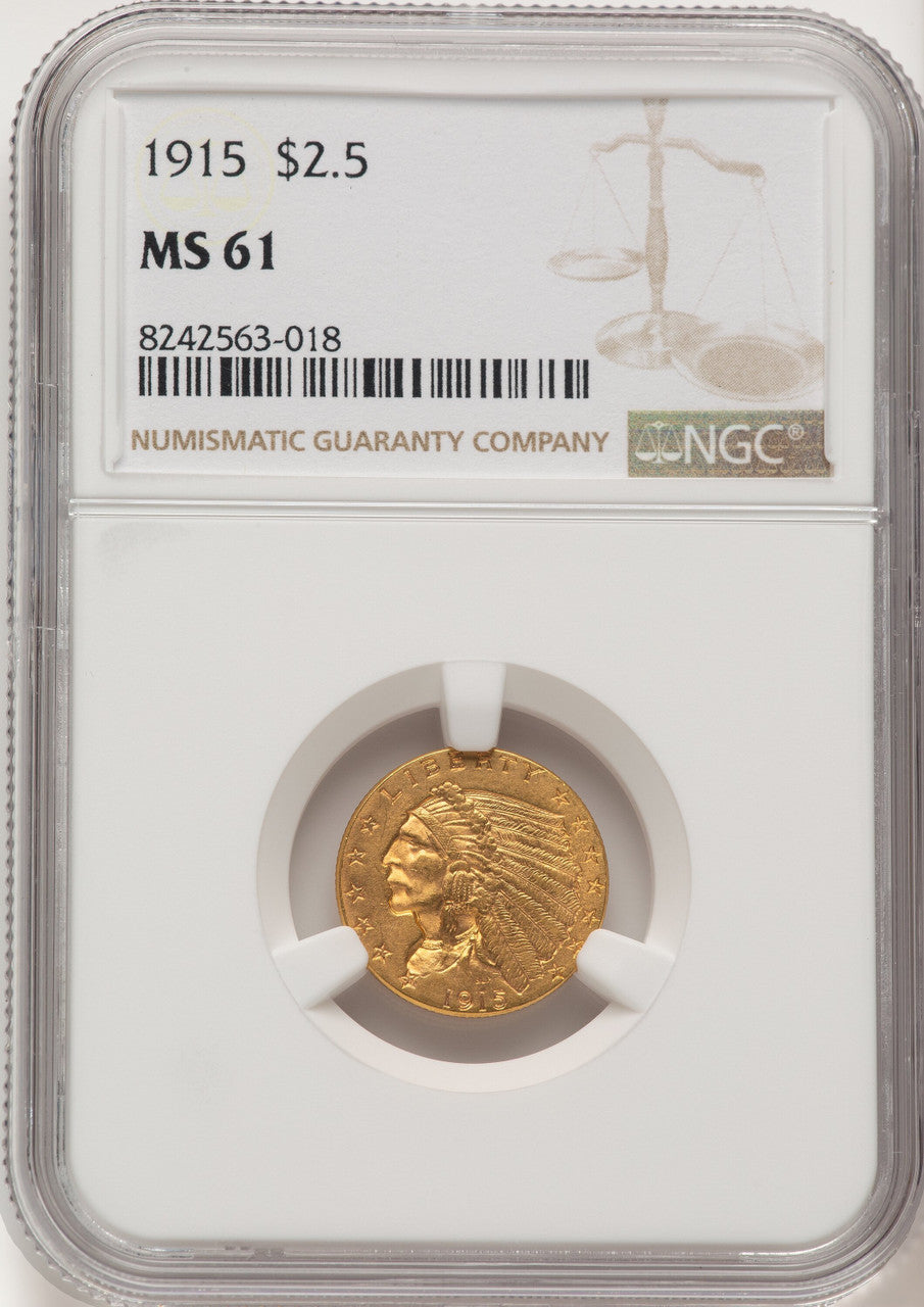 1915 $2.50 Indian Quarter Eagle NGC MS61 (775204127)