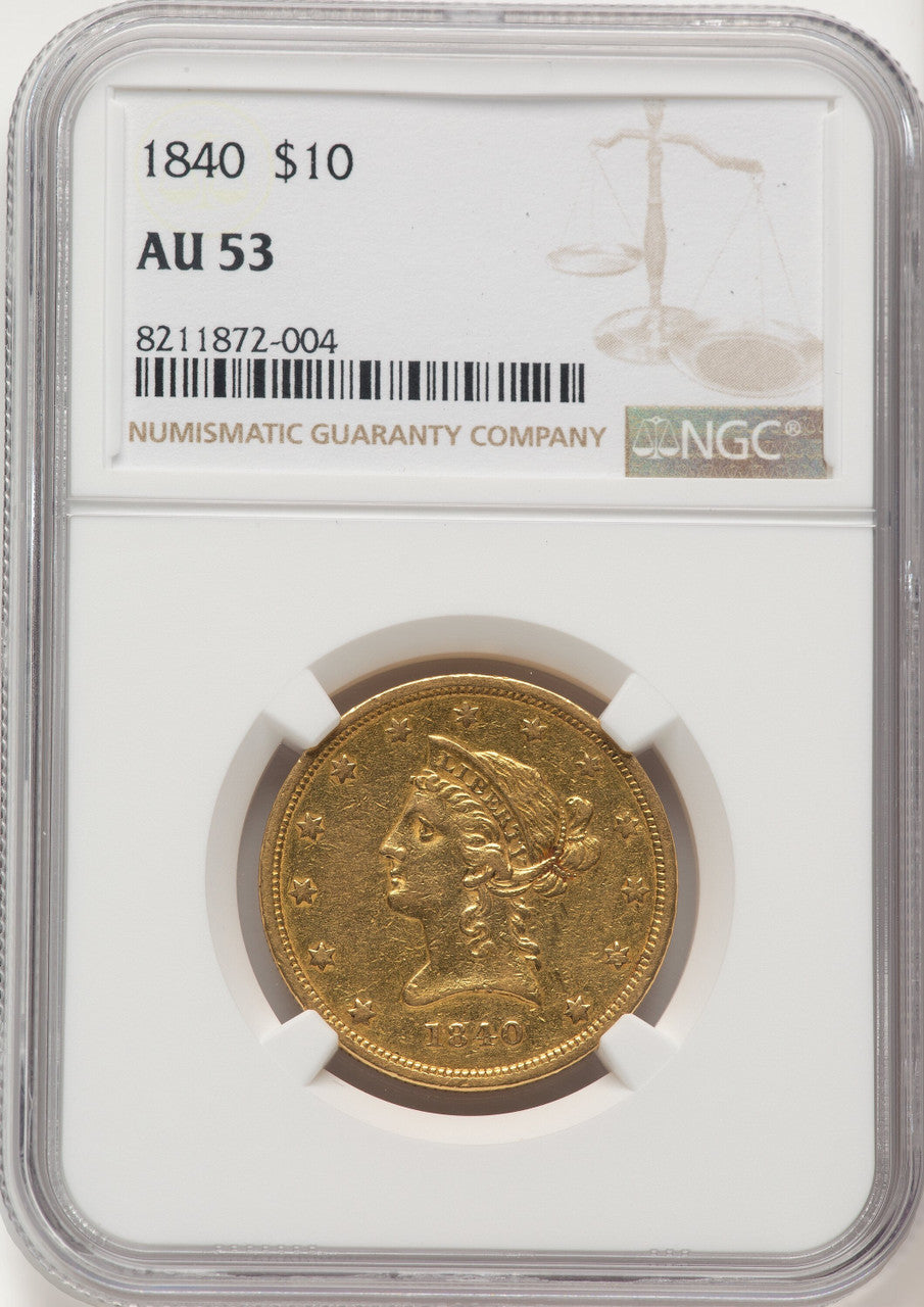 1840 $10 Liberty Eagle NGC AU53