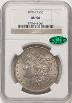 1896-O CAC Morgan Dollar NGC AU58
