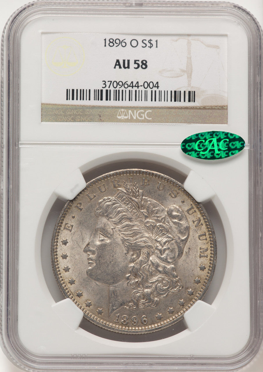 1896-O CAC Morgan Dollar NGC AU58