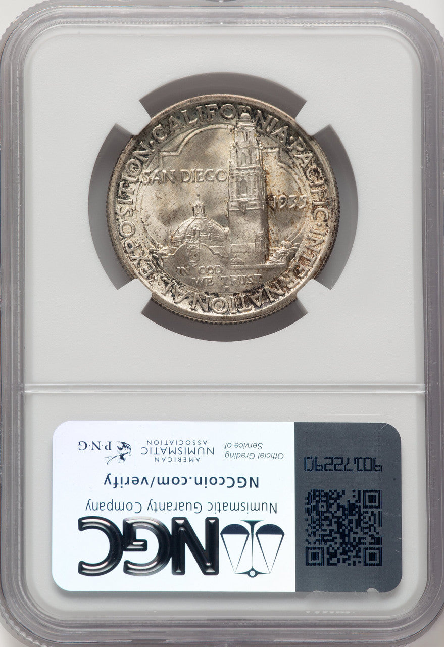 1935-S 50C San Diego Brown Label Commemorative Silver NGC MS67