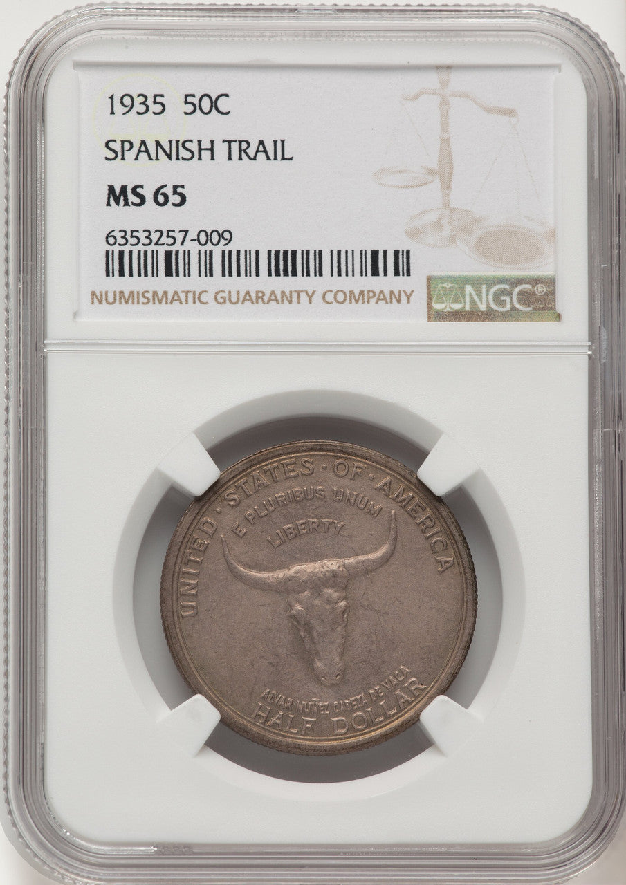 1935 50C Spanish Trail Brown Label Commemorative Silver NGC MS65